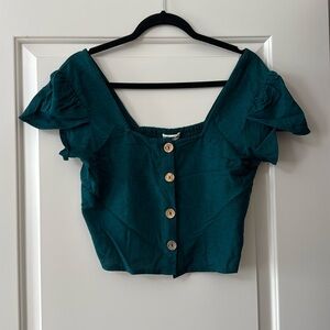 Billabong Teal Blouse, Medium